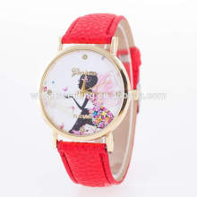 Cheap price fashion lady watch good leather band sexy ladies watches